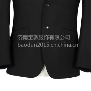 宝敦服饰 男士西装 男士正装 黑色两粒扣西服 男士职业装套装