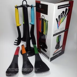 尼龙厨具7件套 塑料厨具套装 彩盒厨具
