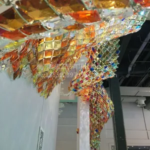五彩水晶网状***艺术酒店壁饰