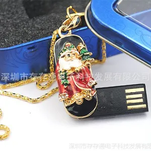 u盘厂家 批发 珠宝u盘 圣诞老人系列 礼品u盘 128M-64GB