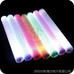 厂家直销LED七彩发光泡沫棒 新满杰声控发光棒 助威道具用品