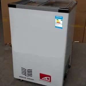 厂家批发绿豆沙冰专用立式透明冰箱 容量108L 128L 180L 198L冰柜