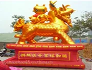 湖北武汉拱门天下气模制品厂充气金色麒麟送子彩虹门商业庆典批发订做