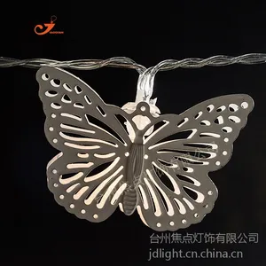 铁艺蝴蝶灯串 春天动物装饰灯 彩灯节日灯 欧洲风 透明线电池灯串