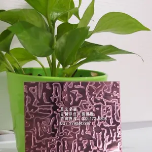 杭州厂家供应玫瑰金蝶恋花不锈钢压花板 201/304彩色不锈钢装饰板