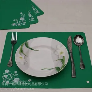 定制印刷图案硅胶餐垫 隔热硅胶餐桌垫 防水硅胶西餐垫