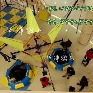 儿童电动蹦极,电动充气蹦极床,拓展蹦极,圆形蹦极床