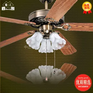 f015欧亿俪木叶复古装饰吊扇灯52寸新式带灯吊扇厂家直销风扇灯