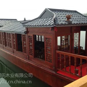 供应江苏周氏木业H-0132复古仿古42人座的餐饮船观光船画舫船