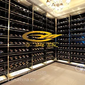 佛山玫瑰金黑钛不锈钢恒温恒湿酒柜专业定制 厂家直销