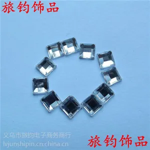 环保塑料胶石供应5X5MM平面正方形亚克力钻