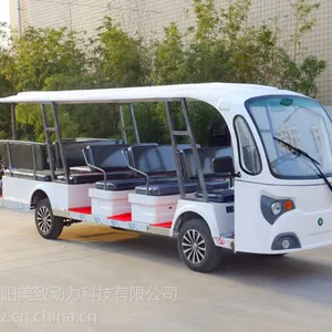 新阳美致17座电动观光车价格动力强 自动刹车景区观光车图片