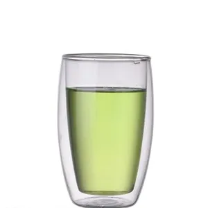 批发供应 250ml 双层玻璃水杯 创意新型玻璃双层杯
