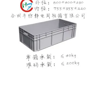 合成丰周转箱灰色PP塑料周转物流箱货物整理箱储物箱800*400*230