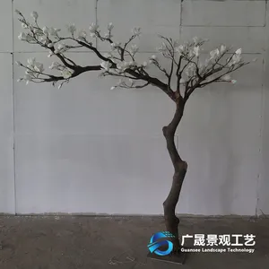广晟景观工艺供应合成树脂 仿真玉兰花树 假玉兰花树装饰 摆饰 定制定做 工艺品