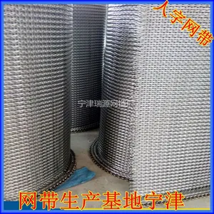 宁津瑞源供应RY-90不锈钢乙型网带速冻机油炸锅长城网带