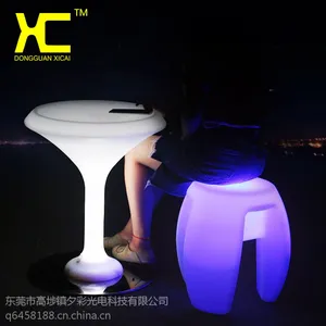 夕彩直销led酒吧发光桌椅咖啡厅圆桌简约现代l户外酒吧台桌ed发光家具