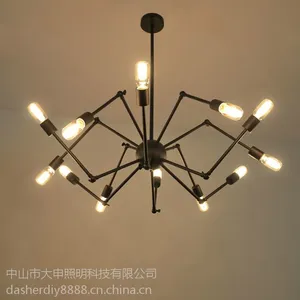 美式乡村工业欧式复古客厅餐厅吧台楼梯创意重金属盖里伯斯吊灯