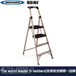 美国稳耐梯子家用梯子折叠人字梯铝合金加厚四步梯234T-3CN