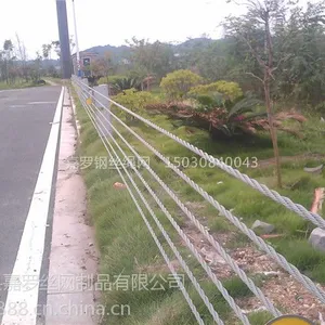 公路钢绳缆索护栏网, 景区缆索护栏网,钢丝绳公路围栏网价格低质量好