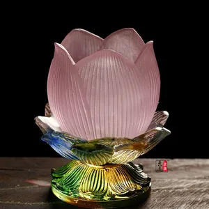 深圳琉璃烛台批发|琉璃莲花防风烛台批发