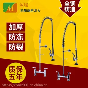开平沐锡厂家供应M16001-1全铜双联式洗碗机高压花洒商用厨房水***