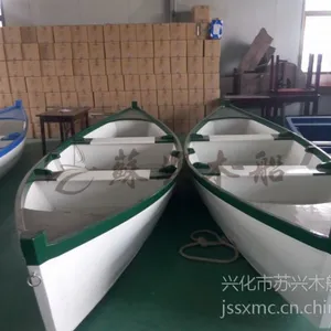 4米精品欧式木船 钓鱼船 休闲木船 两头尖手划船 湖面观光船 户外旅游船