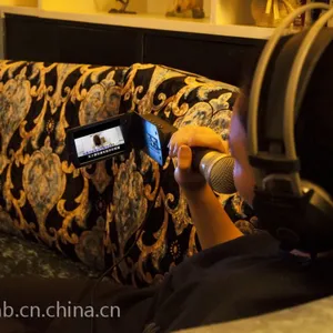 麦煲200W 拉杆音箱 可视麦克风 点歌机 接手机SD卡U盘播放 移动式卡拉OK 街头音箱