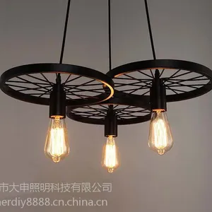 loft美式复古工业风格灯金属铁艺灯罩酒吧吧台单头锅盖吊灯