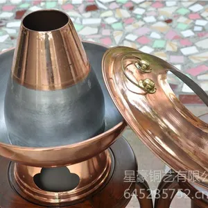 供应贵言诚直径30cm烧炭铜火锅、烧炭火锅、铜炭火锅、木炭火锅、素铜火锅、紫铜火锅