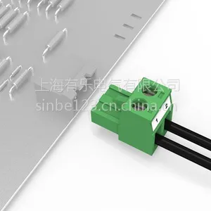 上海有乐供应插拔式pcb焊接端子排5.08mm2p/2针/2线/2孔弯针
