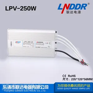 厂家直销LPV-250W-24V单组防水开关电源 24v10A防水开关电源