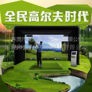 代理韩国进口GREENZON室内高尔夫单屏模拟器 现场安装3D高尔夫比赛教学一体机