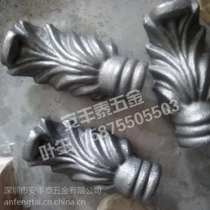 灰口生铁铸造精密加工 创意欧式铁艺灯饰铁配铸件 铁树叶吊链环