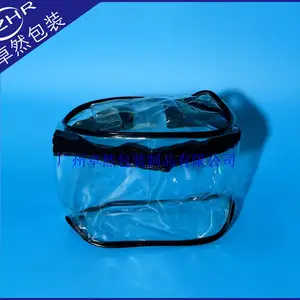 定做黑色透明防水手提pvc包带拉链pvc服装服饰包装收纳袋量大***