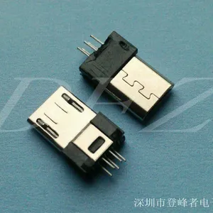 厂家供应MICRO USB 5P 不锈钢公头 180度直插板端