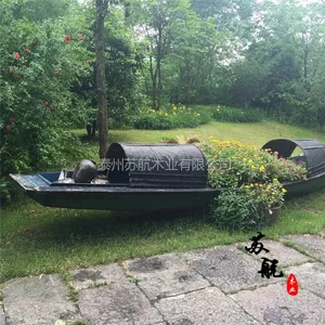 景观装饰船 乌篷木船 木质装饰船 公园景观装饰木船 款式可定制