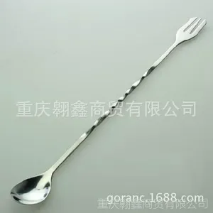 供应吧台匙 不锈钢螺纹吧勺 吧台匙 搅拌勺 长吧羹 调酒棒