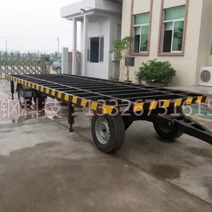 全挂拖车厂家供应中德重科3吨骨架型平板拖车