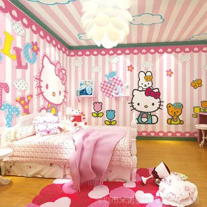 hellokitty墙纸 ktv包房paper壁画儿童房酒店宾馆背景墙纸凯蒂猫