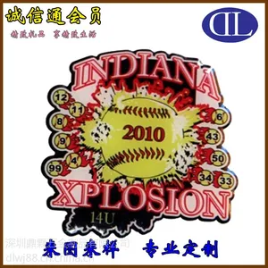 深圳鼎霖五金专业定制印刷滴胶创意活动纪念棒球徽章
