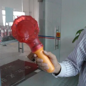 供应手持警示灯为充电式手持多功能停车牌,采用高亮度发光二极管作为警示光源,灯泡作为照明光源