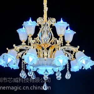 麦极客智能花灯 LED智能水晶灯 客厅灯 别墅灯 装饰灯 无线遥控灯