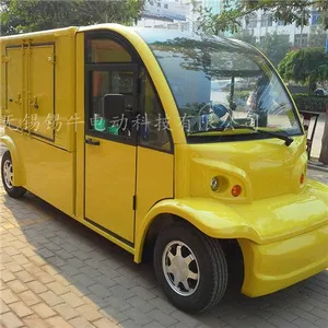 直销2座封闭式电动送餐车,电厂小型送餐电瓶车