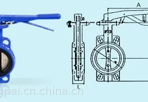 台湾廣腾凡而型号CB128铸铁手柄通用对夹蝶阀 气动蝶阀