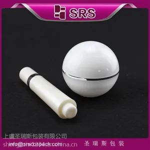 新款销售***J010亚克力球形瓶按压10ml眼霜走珠瓶化妆品包装组合