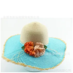 拉菲草帽子2015新款韩版女士遮阳帽时尚沙滩帽草编大沿帽定制批发
