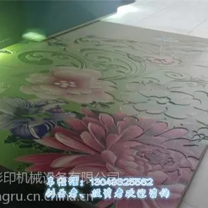 敦煌仿艺术背景墙打印机 精工2513 平板打印机