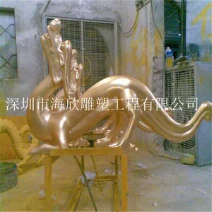 玻璃钢双龙戏珠造型雕塑 庙会大门双龙戏珠雕塑 玻璃钢雕塑