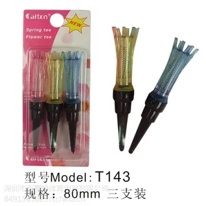厂家直销高尔夫开花弹簧球钉T143 高品质高尔夫球tee 热卖高尔夫球托